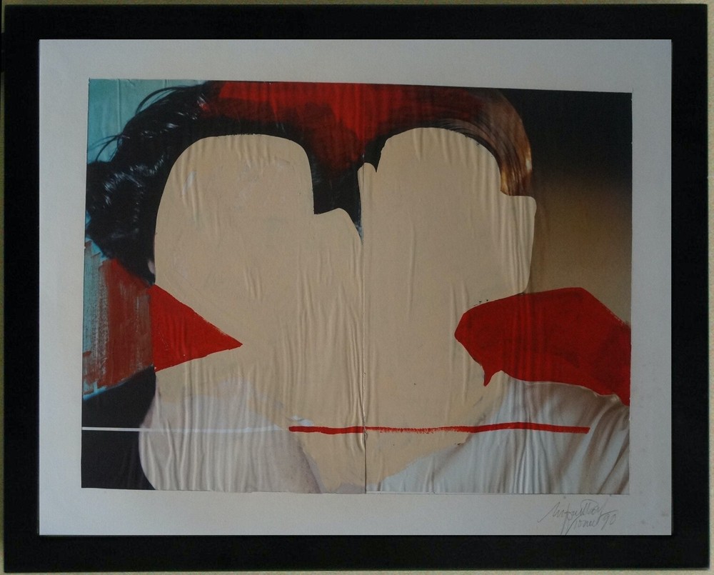 Mixed Tech Abstract Composition Signed M. GOUILLARD-VIONNET (1940)