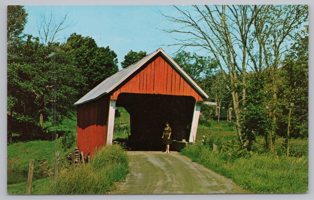 Bridge~East Randolph Vermont~Old Covered Bridge~Vintage Postcard