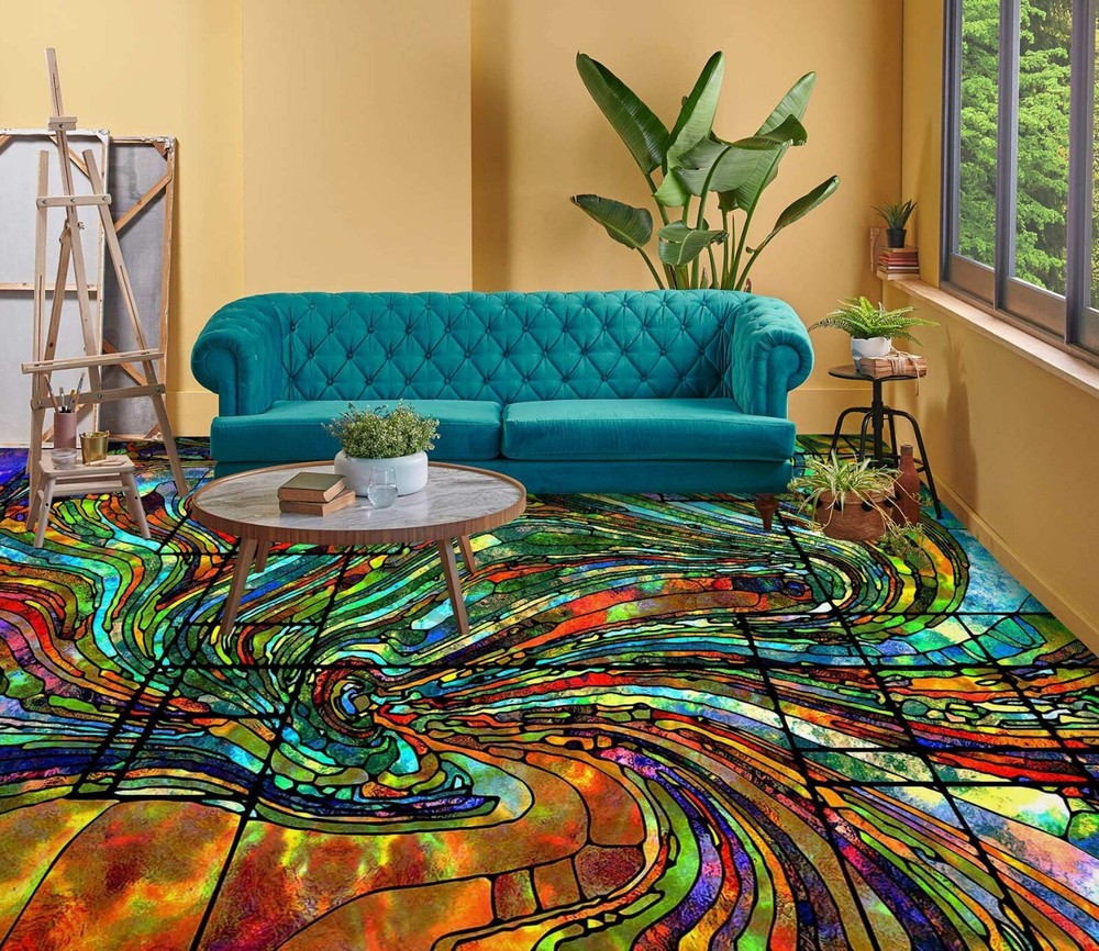 3D Abstract Art SKE1555 Floor and Wall Decal Epoxy Print for Modern Decor-image