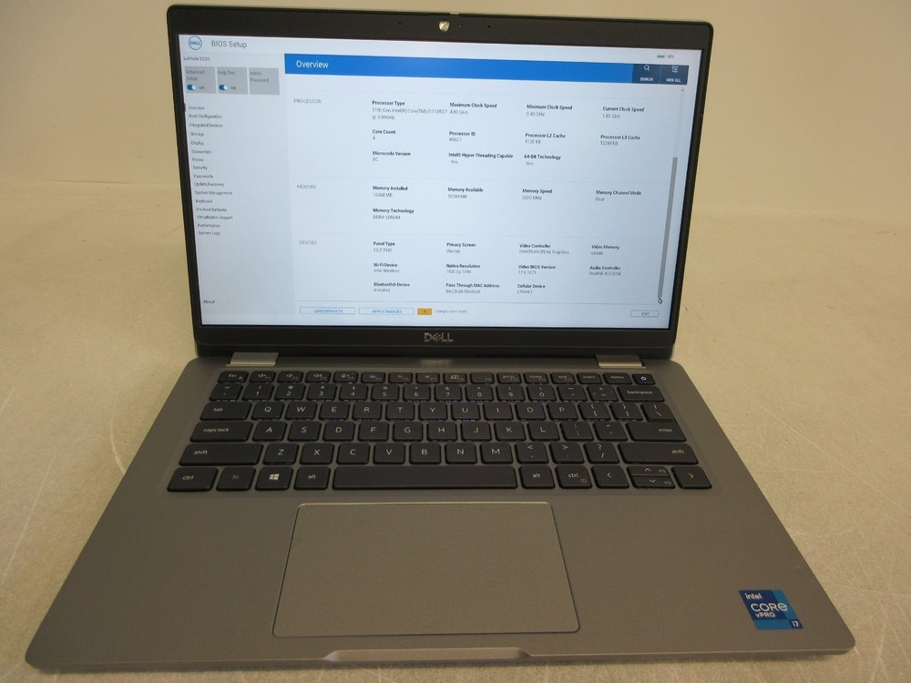 Dell Latitude 5320 Core i7-1185G7 3.00GHz 16GB 512GB Hard Drive No Power Adapter