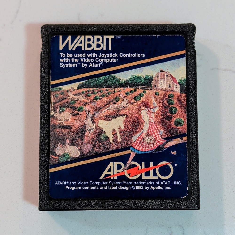 Wabbit (Atari 2600 1982) Authentic Apollo Cartridge - Cleaned & Tested