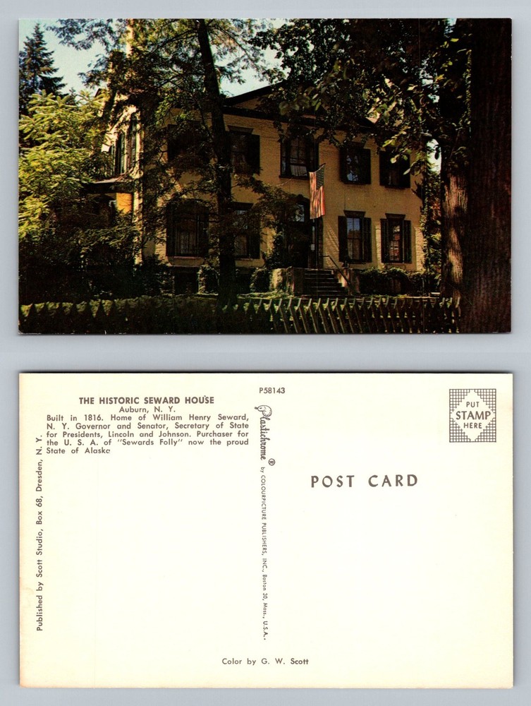 Auburn, NY-New York, Seward House William Henry Seward Home Vintage Postcard