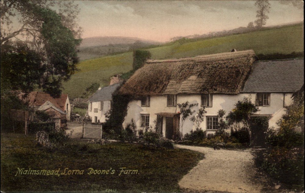 Lorna Doones Farm Malmsmead Devon England vintage postcard u355