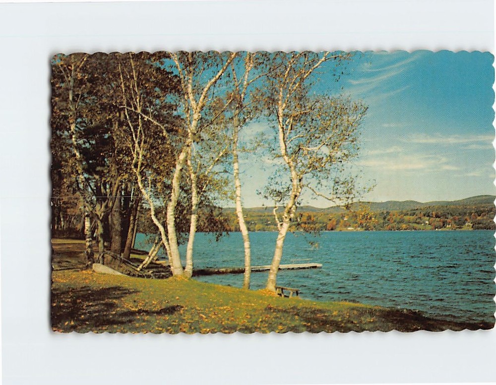 Postcard View of Lake Wesserunsett Skowhegan Maine USA