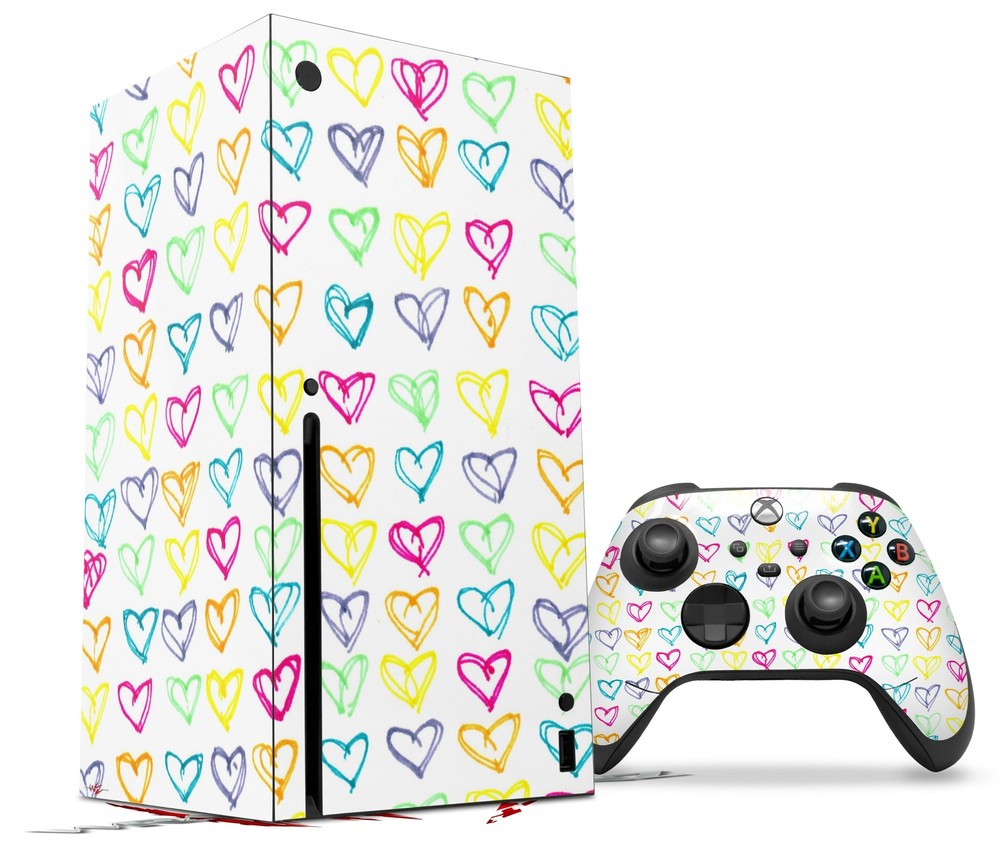 Skins XBOX Series X Console Controller Kearas Hearts White