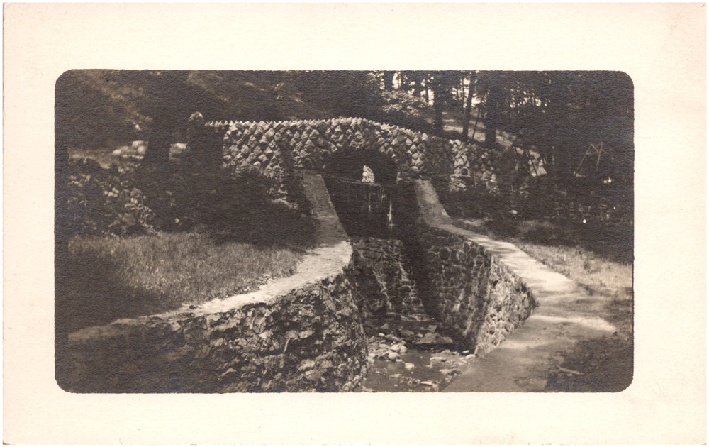 Falls Bridge at Mineral Spring Park Reading Pennsylvania PA 1900s RPPC Postcard