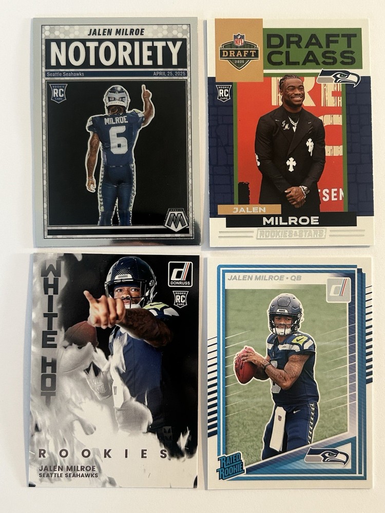 Jalen Milroe Rookie Card Lot Donruss Mosaic Rated Rookie Seahawks RC