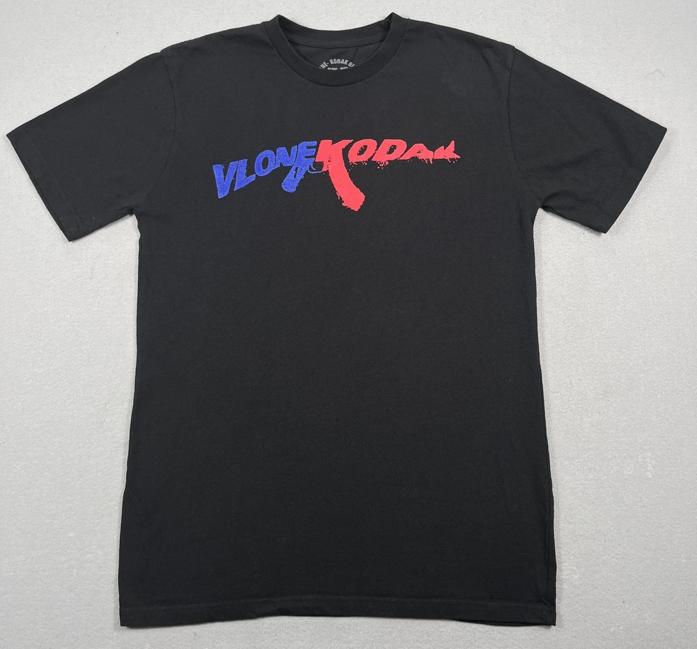 VLONE x Kodak 47 Black Shirt Mens Medium Black Rap Hip Hop Graphic Tee