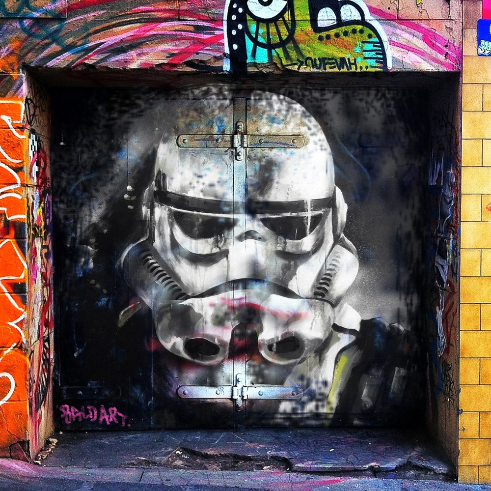 Abstract Star Wars Graffiti Street Art Large Canvas Painting with COA-image