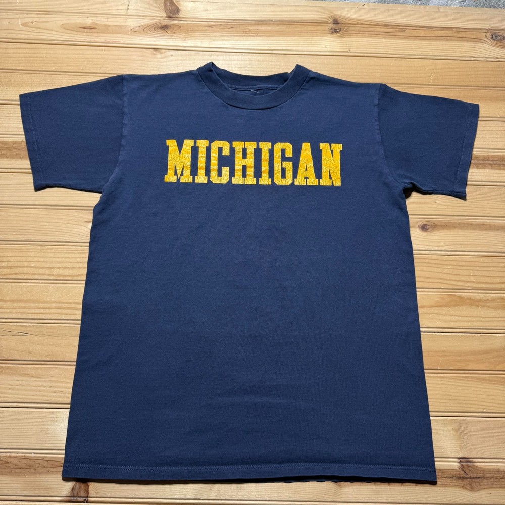 Vintage 90s University of Michigan Spellout Single Stitch Graphic T-Shirt Large