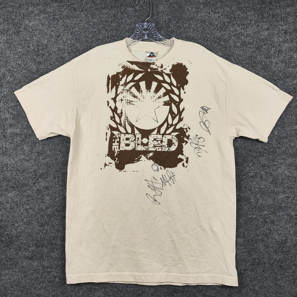 The Bled Shirt Mens Large White Autographed Graphic Band Tee Music Alstyle