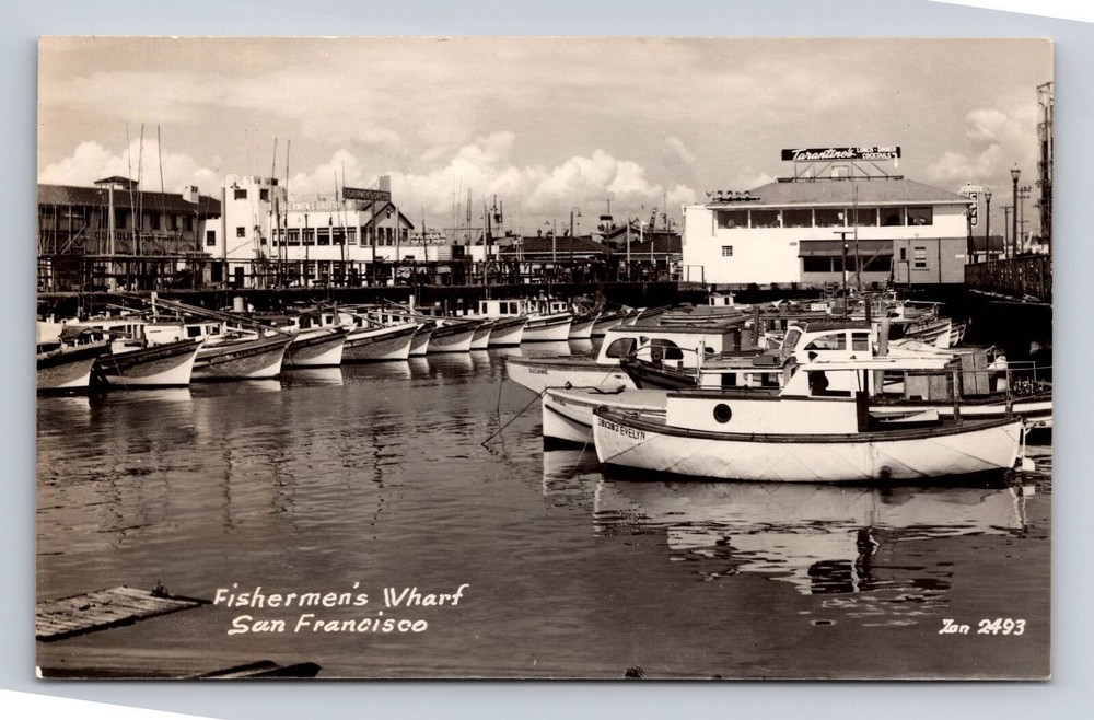 San Francisco CA-California, Fishermen's Wharf, Antique Vintage Postcard