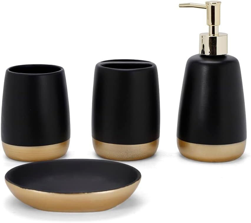 Black Bathroom Accessories Set Gold Bathroom Accessory Set,Toothbrush Holder