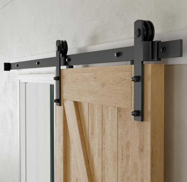 6 Feet Heavy Duty Sturdy Sliding Barn Door Hardware Kit -Smoothly and Quietly