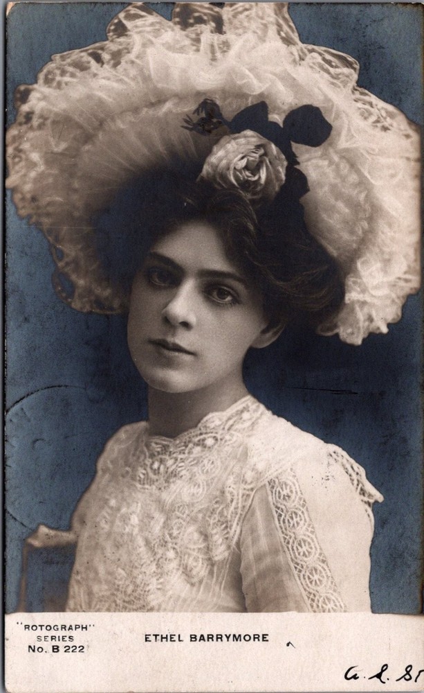 Ethel Barrymore Portrait Rotograph Postcard Warren ME 1908