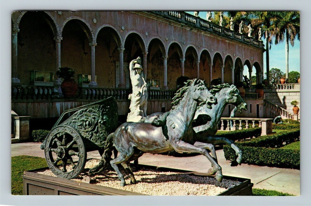 Sarasota FL-Florida, Ringling Museum Art Courtyard, Vintage Postcard