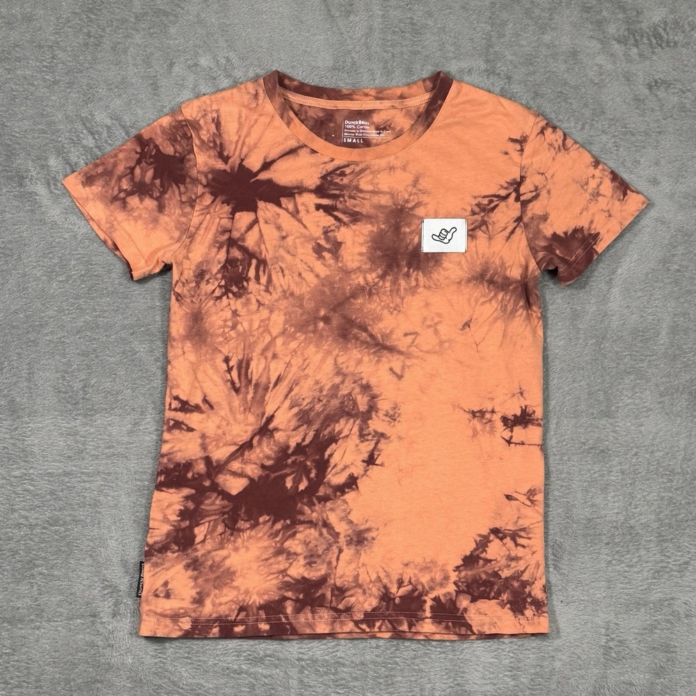 Dutch Bros Hang Loose Tie Dye Womens S Orange Red Short Sleeve T Shirt Hipster