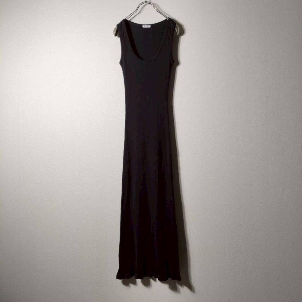 Rare Miu Miu Sleeveless Knit Maxi Dress Wool Black Women's S Italy Elegant