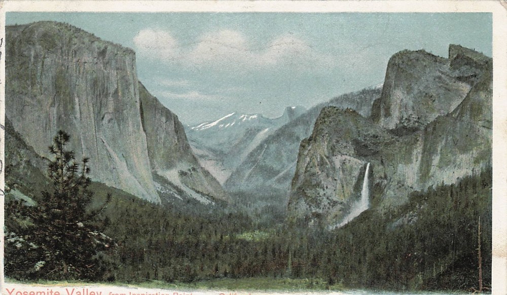 1907 Yosemite Valley from Inspiration Point California Undivided Back Postcard