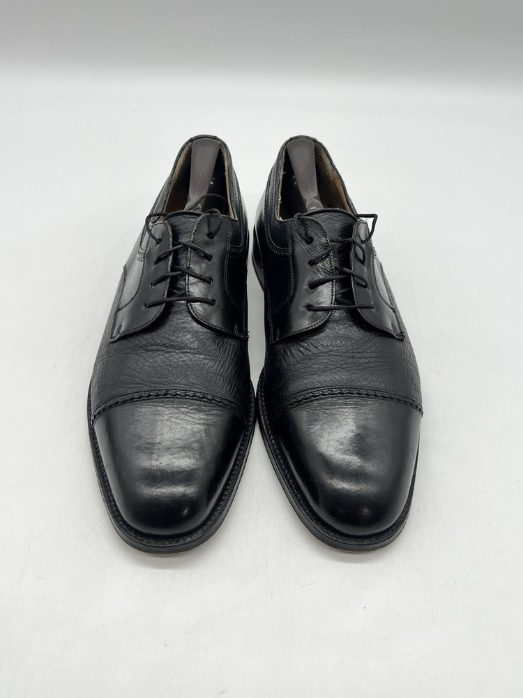 Mezlan Napoli Men’s Size 10.5M Black Leather Cap Toe Lace Up Oxford Shoes.