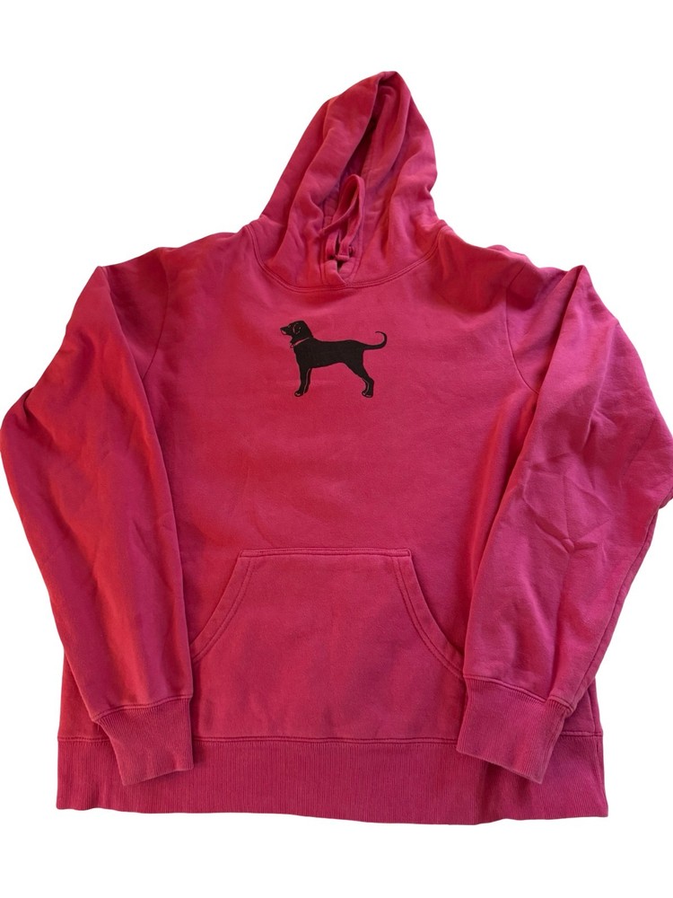 Black Dog Sweatshirt Size M Marthas Vineyard Pink Fleece Hoodie Black Lab