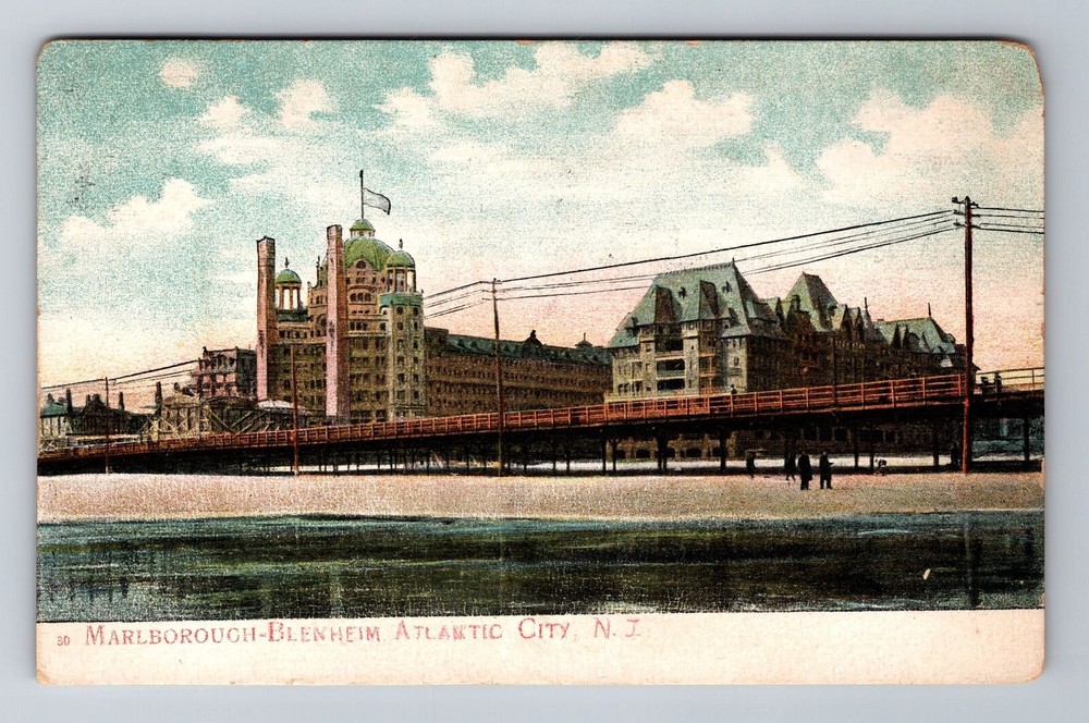 Atlantic City NJ-New Jersey, Marlborough Blenheim, Vintage c1907 Postcard
