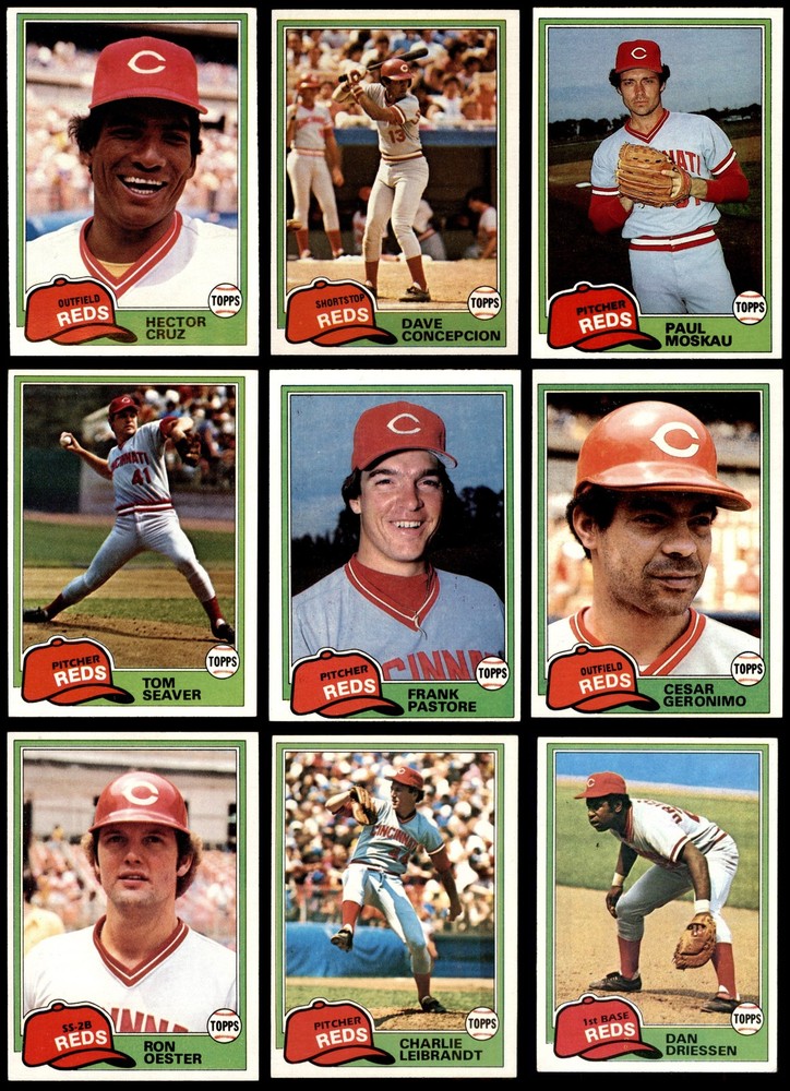 1981 Topps Reds Almost Complete Team Set 5.5 - EX+ 7015743 (24 / 29 cards)
