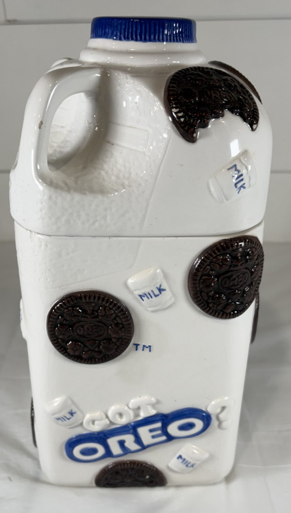 Rare Vintage Nabisco Oreo Cookie Milk Jug Cookie Jar Canister by Houston Harvest