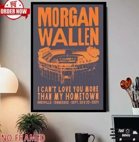 Morgan Wallen Tour 2024 Knoxville TN Neyland Stadium Poster Sept 20 & 22