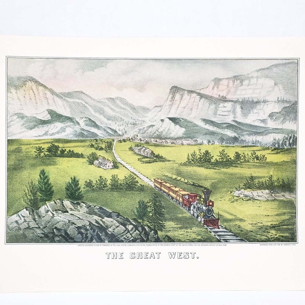 The Great West 1952 Lithograph Print Currier & Ives 13 1/2
