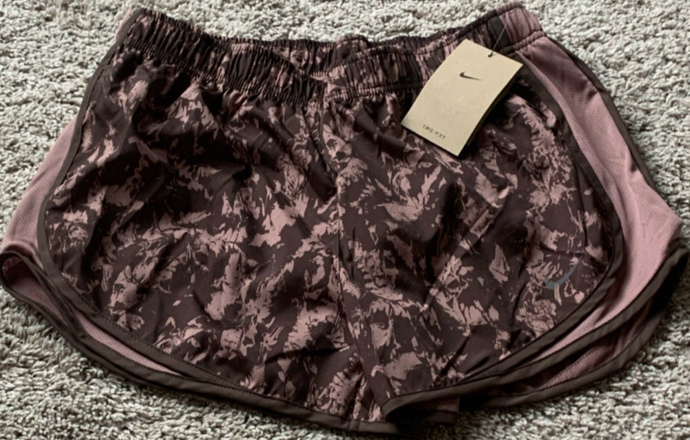 Nike Dri-FIT Women's Athletic Running Shorts Pink Brown Camouflage FZ3482-208