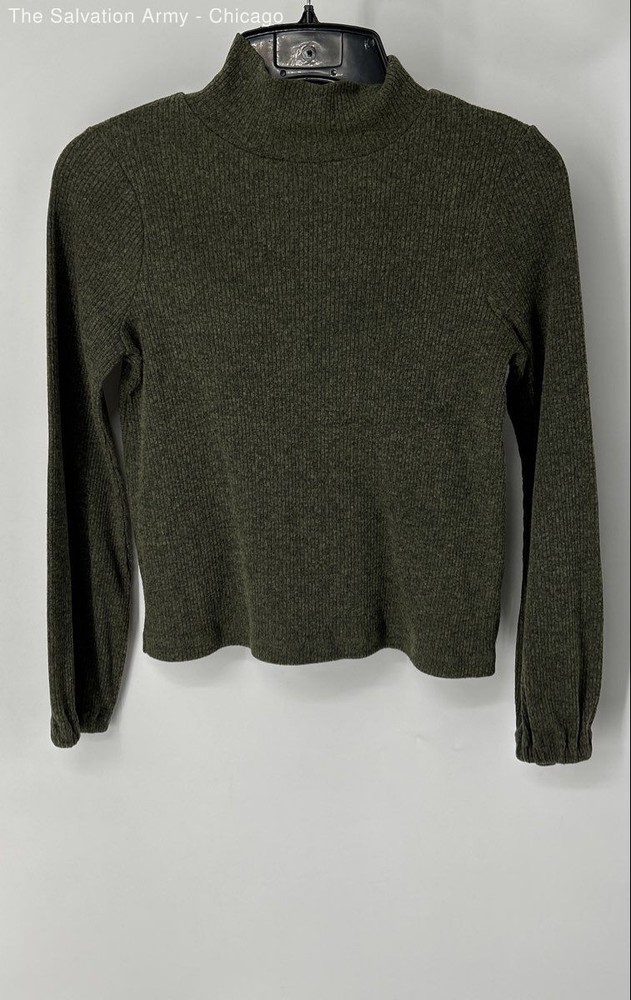 Madewell Womens Olive Green Knitted Long Sleeve Pullover Sweater Size Small