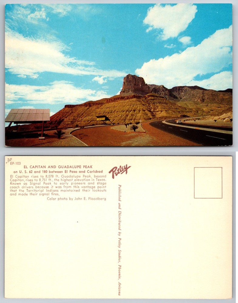 El Capitan Guadalupe Peak Roadside View Postcard