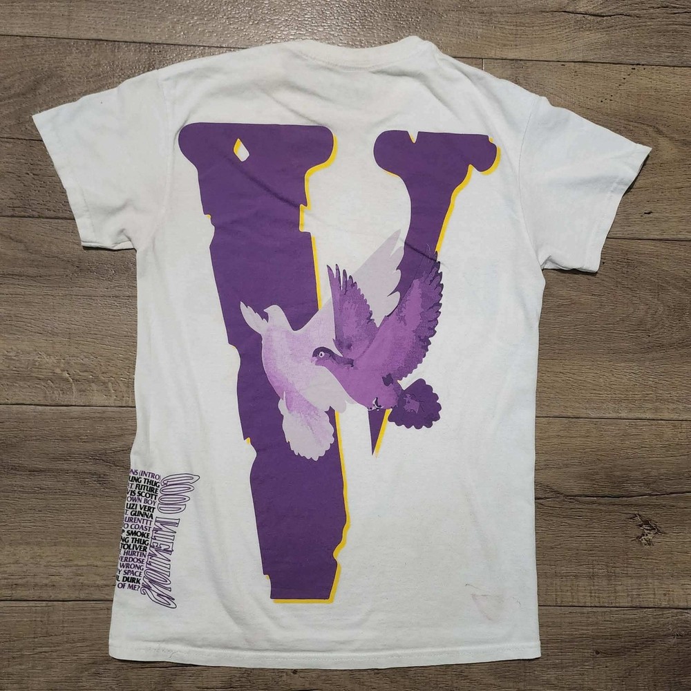NAV x Vlone Good Intentions Album Promo T-Shirt Mens Small White Purple Dove
