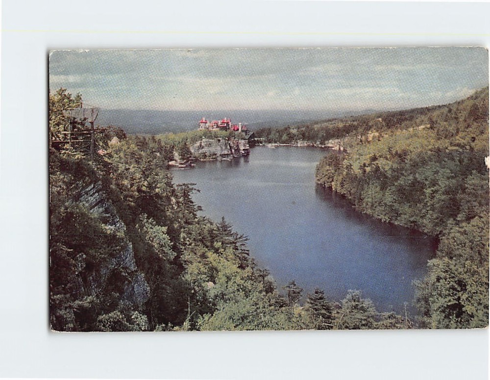 Postcard Lake Mohonk Mountain House  as seen from Eagle Cliff Mohonk Lake NY USA