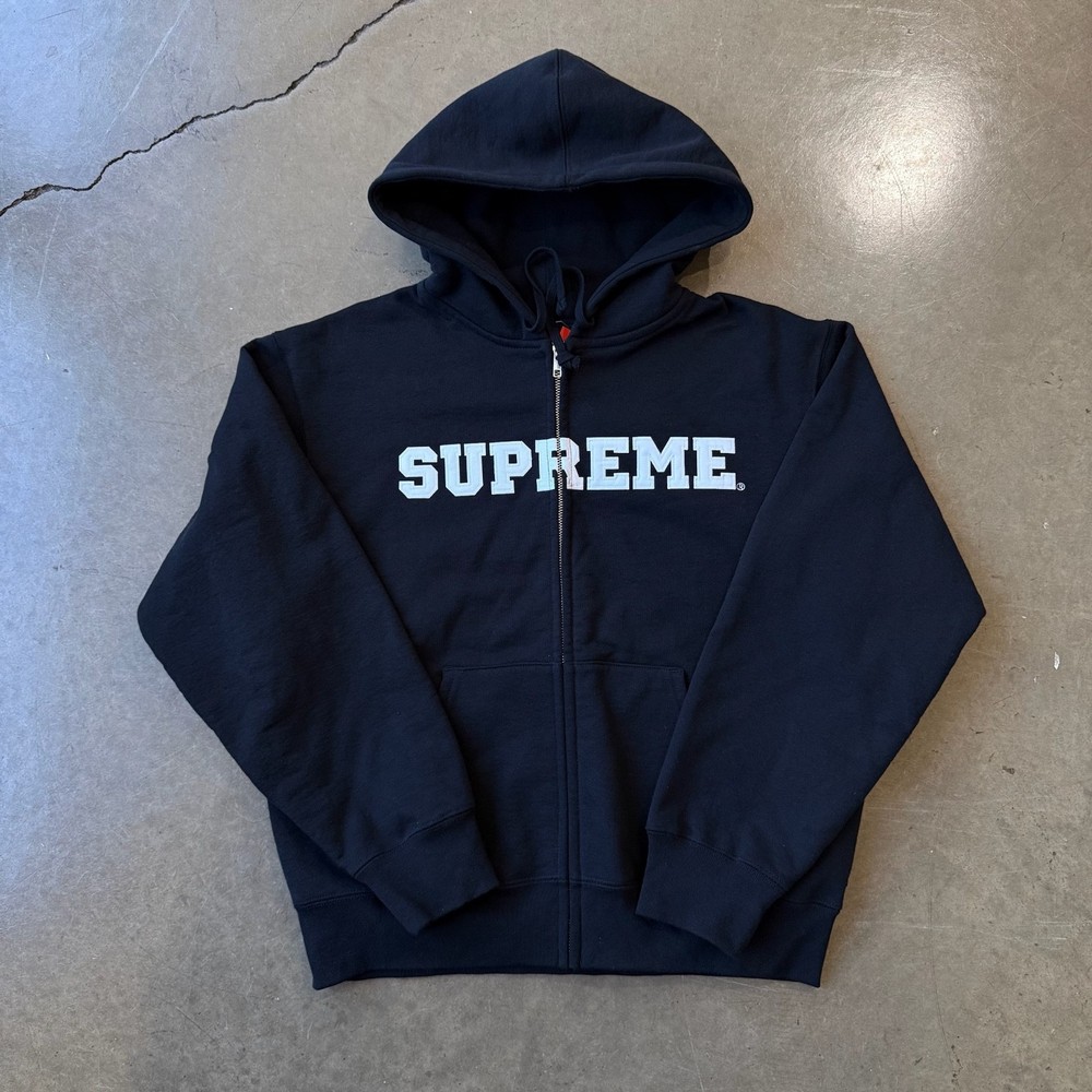 Small - Supreme Collegiate Appliqué Zip Up Hooded Sweatshirt 'Black'