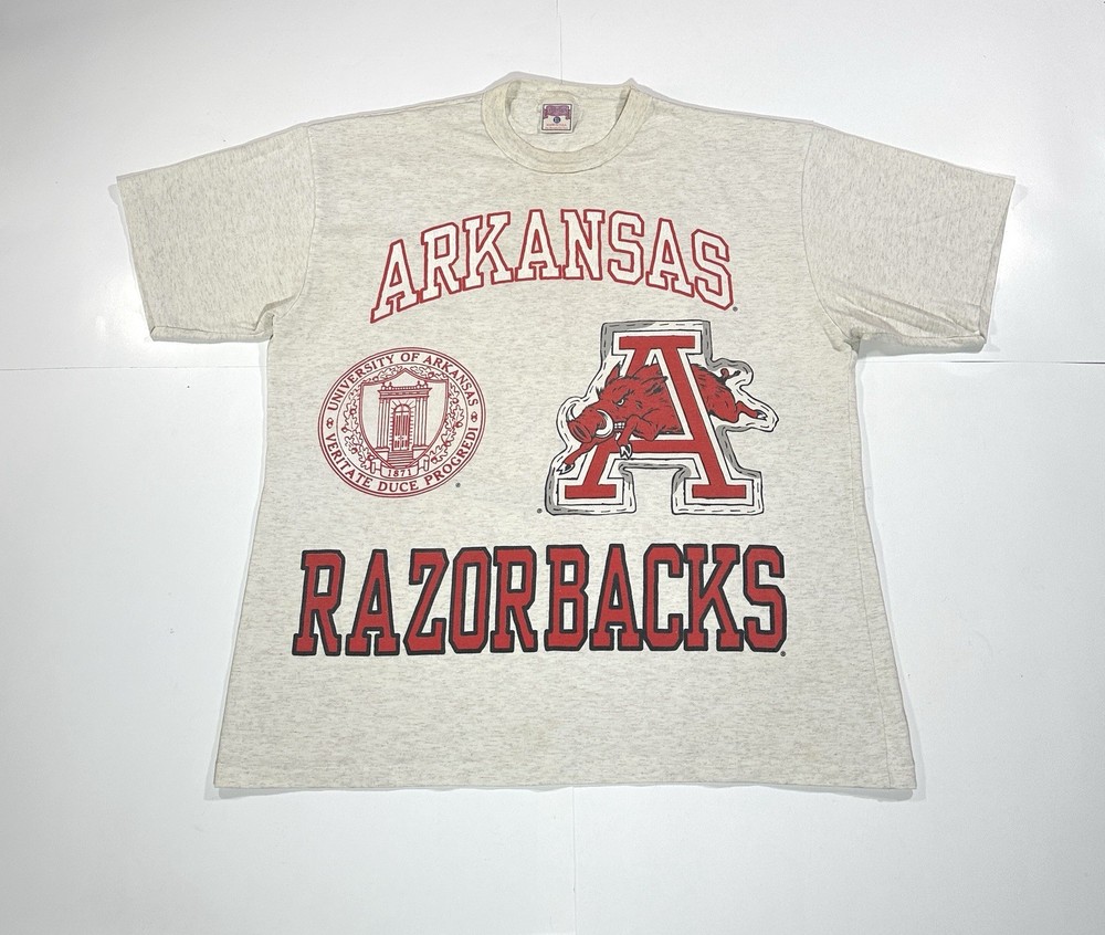 Vintage 90s Arkansas Razorbacks National Championship 1964 T-Shirt Size XL USA