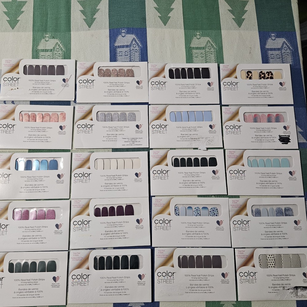 Color Street 20 Bundle Lot Assorted Nail Strips with One Duplicate New NOS