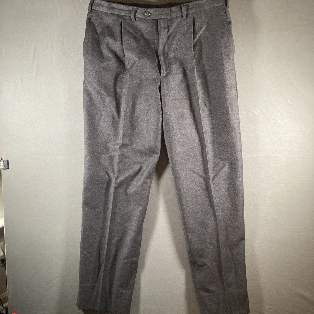 Bodini Ithitex 100% Wool Dress Pants Mens Size 35x31 Gray Italy