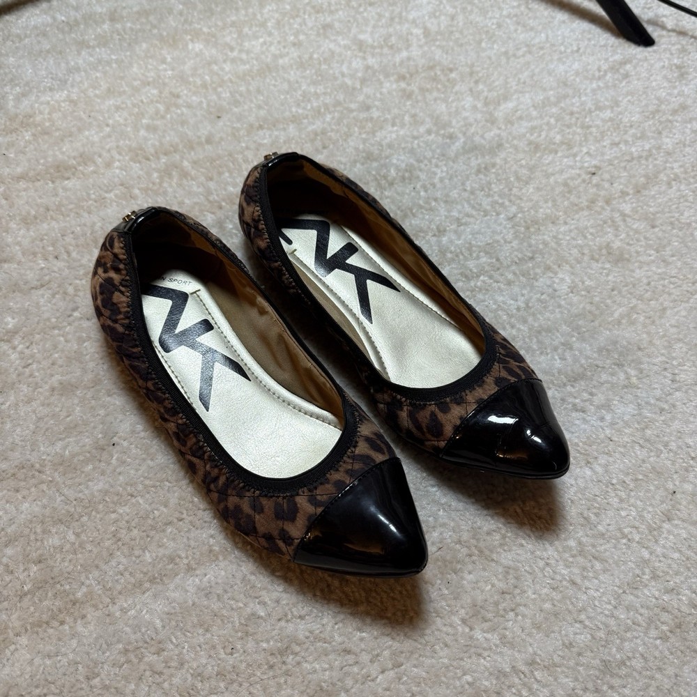 Women’s Michael Kors Black Leopard Print Ballet Flat Shoes Size 7