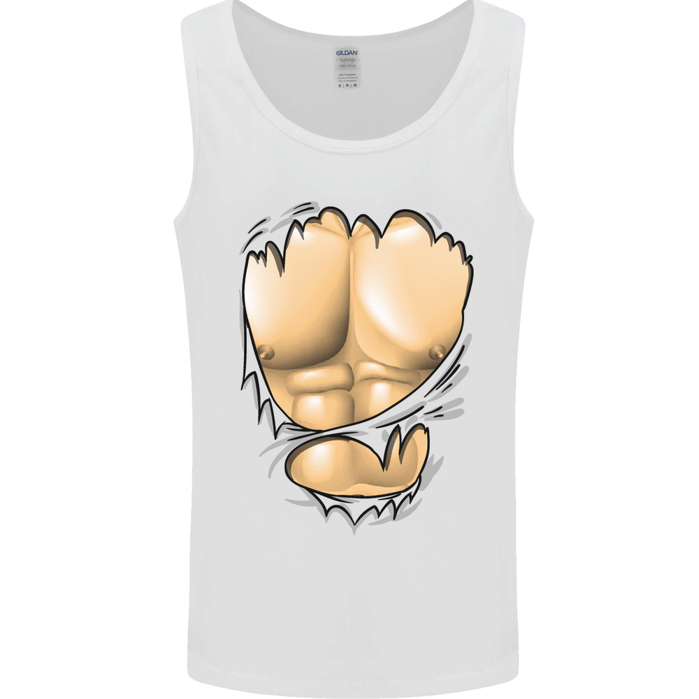Gym Ripped Muscles Effect Mens Vest Tank Top