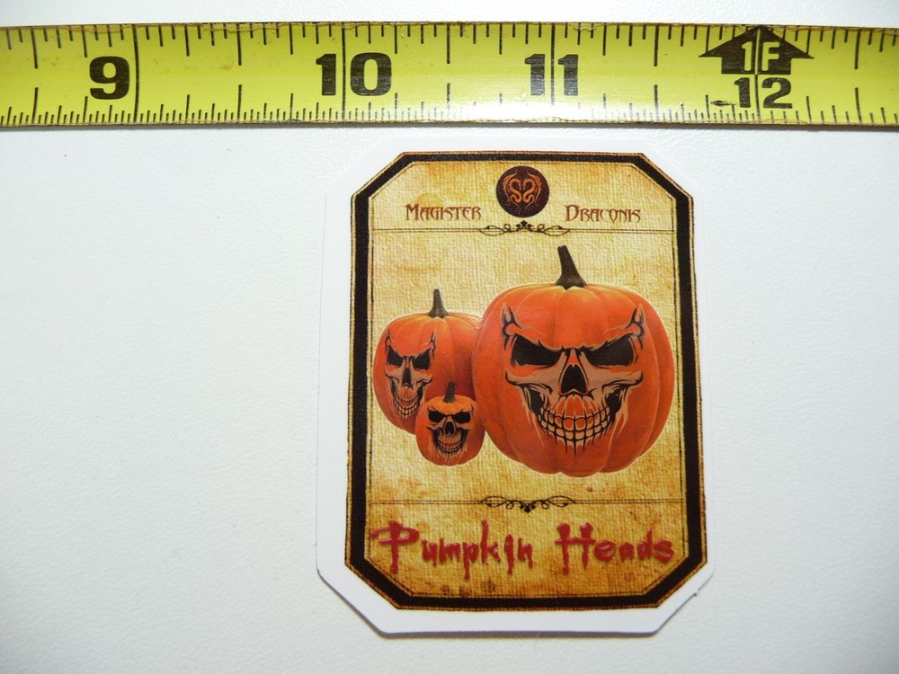 PUMPKIN HEADS DECAL STICKER WITCHCRAFT POTION SPELL WITCH GOTH LABEL FUNNY