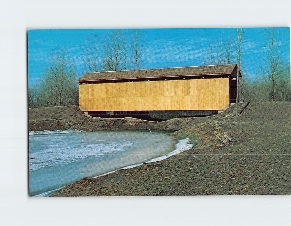 Postcard Clifty Bridge Creek Howe Truss Bartholomew County Indiana USA America