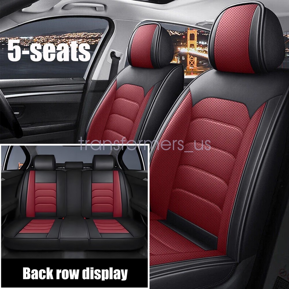 Fit For Toyota Tacoma Crew Cab 4-Door Car 5-Seat Covers Luxury Leather Full Set