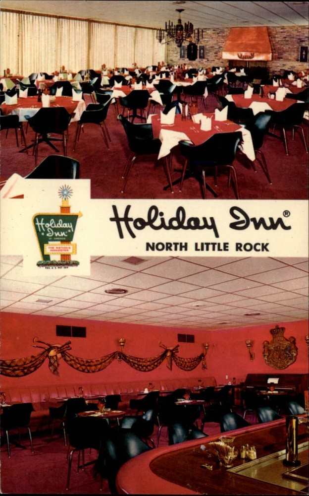 North Little Rock Arkansas Holiday Inn Iron Gate Restaurant interior ~ postcard
