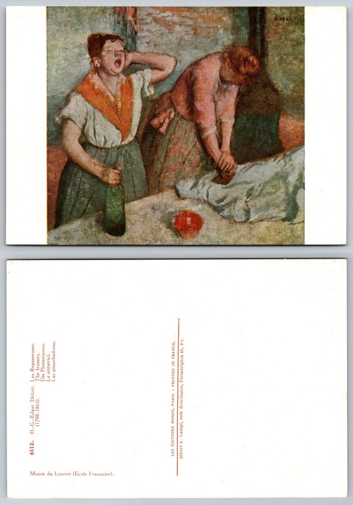 Degas The Ironers Les Repasseuses Art Postcard Louvre Museum Paris France