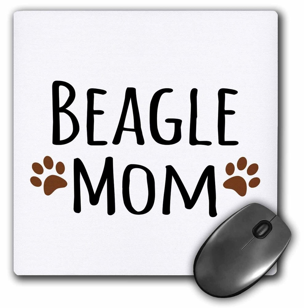 3dRose Beagle Dog Mom - Doggie by breed - brown muddy paw prints - doggy lover -