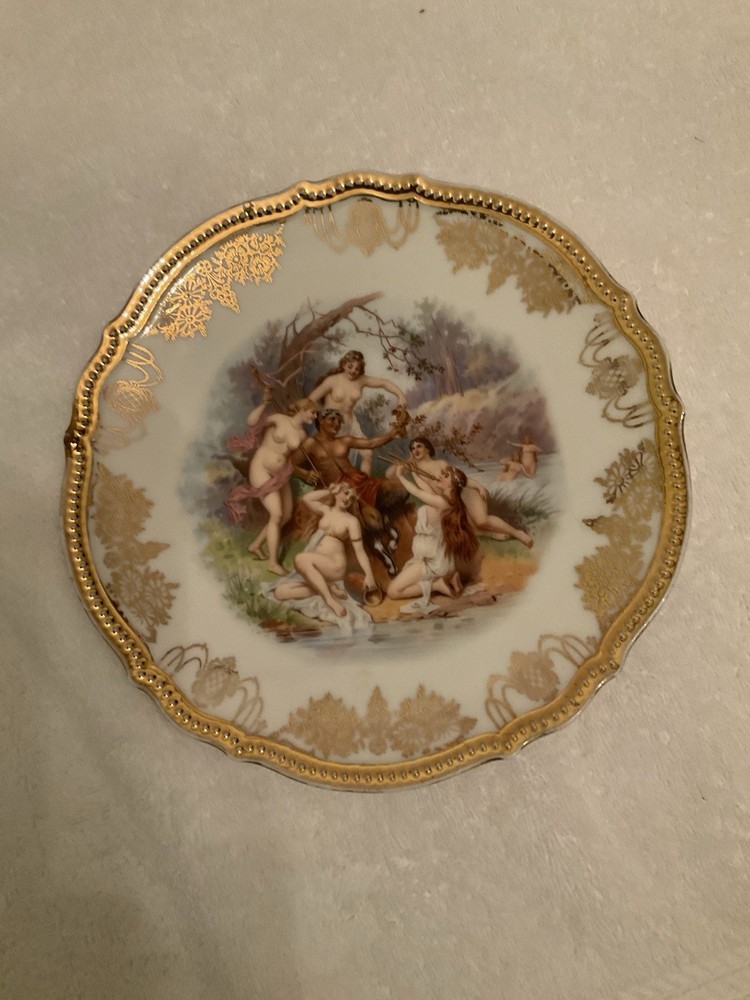 Antique P.K. Silesia Porcelain Plate 8” Hand Painted Germany