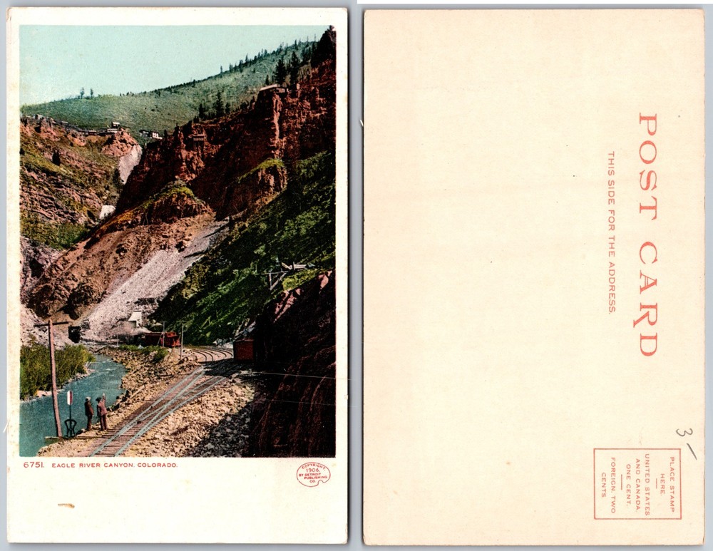 Eagle River Canyon Colorado Railroad Postcard