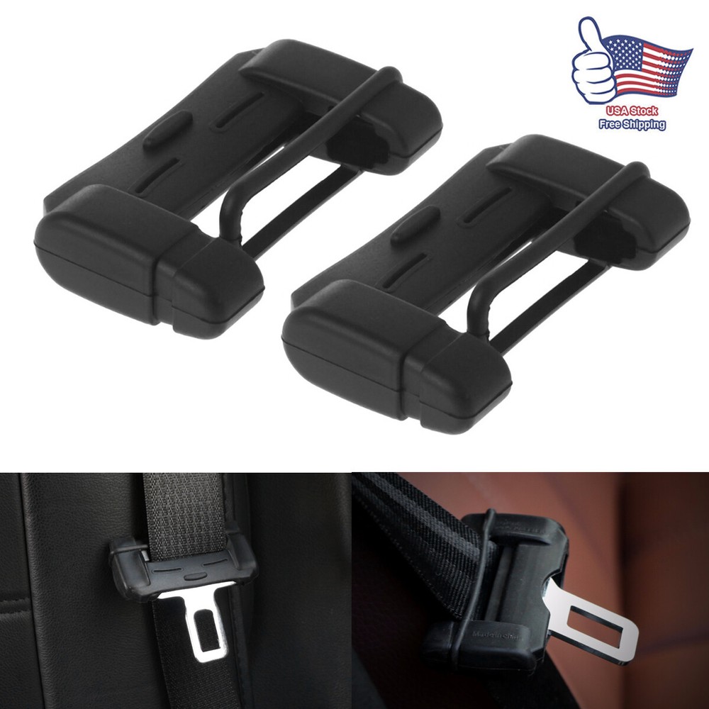 2PCS Car Black Seat Belt Buckle Clip Anti-Scratch Protector Cover Accessories